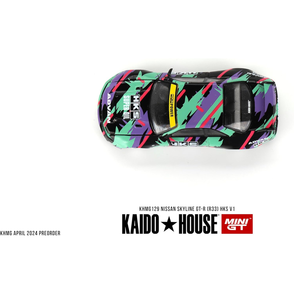 Машинка Mini GT x Kaido House Collab Nissan Skyline GT-R (R33) HKS